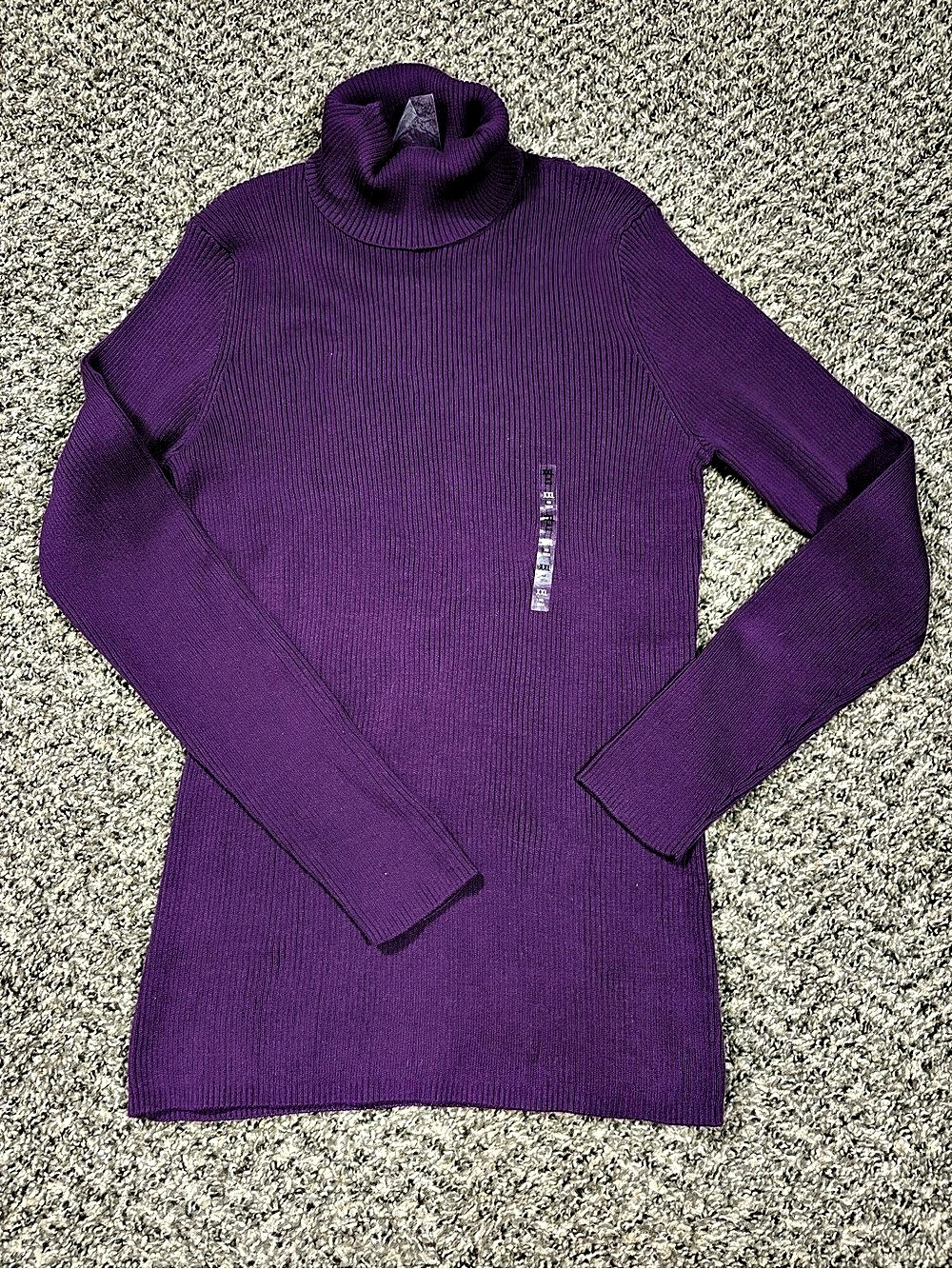 Basic Editions Purple Cotton Turtleneck XXL Like New